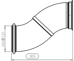 Tubo de escape DINEX 21555