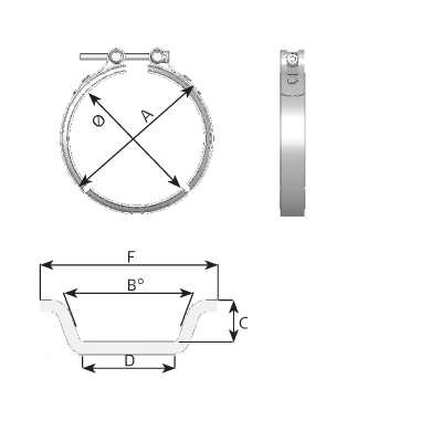 Pieza de fijación, sistema de escape DINEX 73809