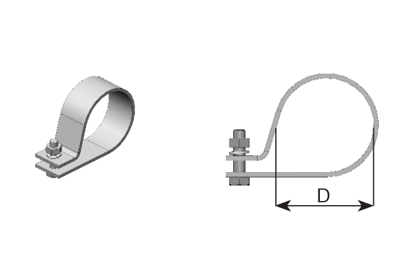 Pieza de fijación, sistema de escape DINEX 99420