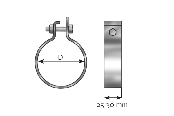 Pieza de fijación, sistema de escape DINEX 99760