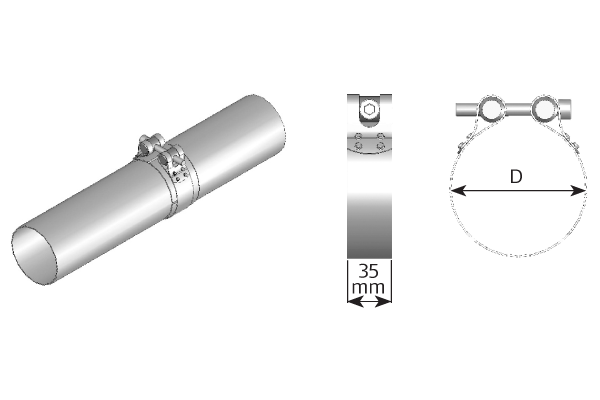 Pieza de fijación, sistema de escape DINEX 99803
