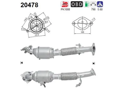 Catalizador Ford MONDEO V Hatchback · Ford MONDEO V Turnier · Ford S-MAX