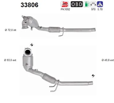 Catalizador Seat IBIZA V · Vw POLO VI · Seat ARONA