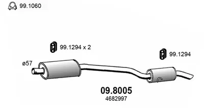 Silenciador central/posterior Chrysler VOYAGER / GRAND VOYAGER III · Chrysler GRAND VOYAGER III VAN