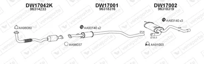 Sistema de gases de escape Daewoo MATIZ