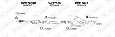 Sistema de gases de escape Daewoo MATIZ
