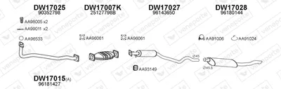 Sistema de gases de escape Daewoo NEXIA Saloon