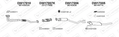 Sistema de gases de escape Daewoo ESPERO · Daewoo ARANOS