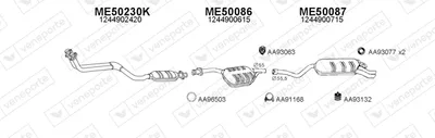 Sistema de gases de escape Mercedes-Benz 124 Saloon