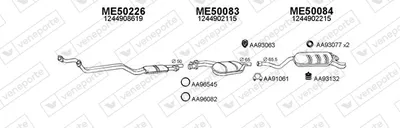 Sistema de gases de escape Mercedes-Benz 124 Coupe