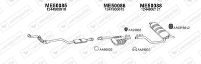 Sistema de gases de escape Mercedes-Benz 124 T-Model