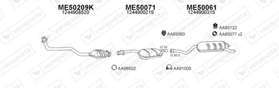 Sistema de gases de escape Mercedes-Benz 124 Saloon