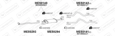 Sistema de gases de escape Mercedes-Benz SPRINTER 2-t Platform/Chassis · Mercedes-Benz SPRINTER 2-t Van · Mercedes-Benz SPRINTER 2-t Bus
