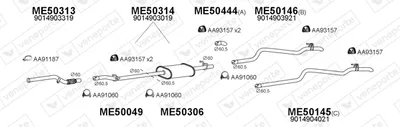 Sistema de gases de escape Mercedes-Benz SPRINTER 2-t Platform/Chassis · Mercedes-Benz SPRINTER 2-t Van · Mercedes-Benz SPRINTER 2-t Bus