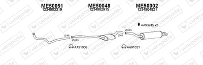 Sistema de gases de escape Mercedes-Benz 123 Saloon