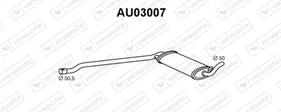 silenciador del medio Audi 80 B3 Saloon · Audi 90 B3 · Audi COUPE B3