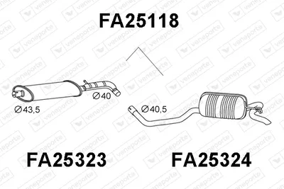 Silenciador posterior Fiat PUNTO · Fiat PUNTO Convertible