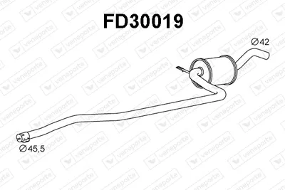 silenciador del medio Ford FIESTA III