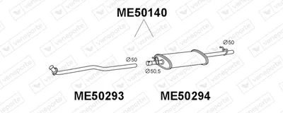 Silenciador posterior Mercedes-Benz SPRINTER 2-t Platform/Chassis · Mercedes-Benz SPRINTER 2-t Van · Mercedes-Benz SPRINTER 2-t Bus