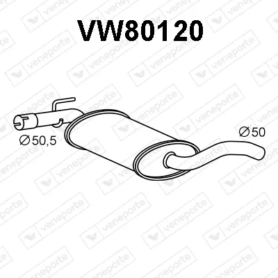silenciador del medio Vw GOLF III Cabriolet · Vw GOLF III · Vw GOLF IV Cabriolet