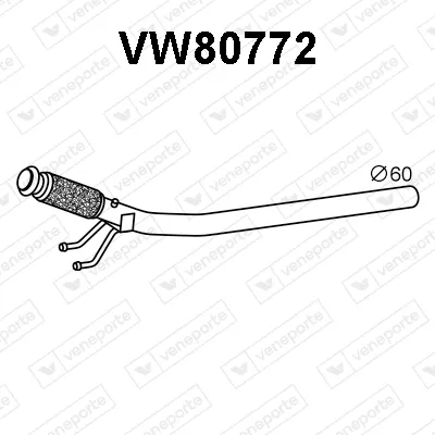 Tubo de escape Vw MULTIVAN T5 · Vw TRANSPORTER T5 Platform/Chassis (7JD, 7JE, 7JL, 7JY, 7JZ, 7F · Vw TRANSPORTER T5 Van