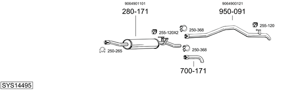 Sistema de gases de escape Mercedes-Benz SPRINTER 3,5-t Platform/Chassis