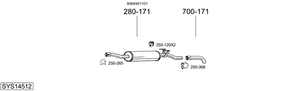 Sistema de gases de escape Mercedes-Benz SPRINTER 5-t Platform/Chassis