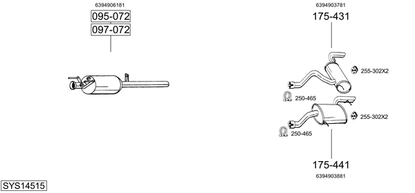 Sistema de gases de escape Mercedes-Benz VIANO