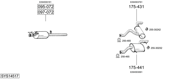 Sistema de gases de escape Mercedes-Benz VITO / MIXTO Van