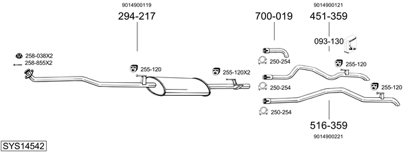 Sistema de gases de escape Mercedes-Benz SPRINTER 2-t Van