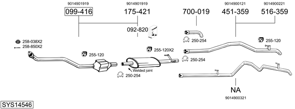Sistema de gases de escape Mercedes-Benz SPRINTER 3-t Van