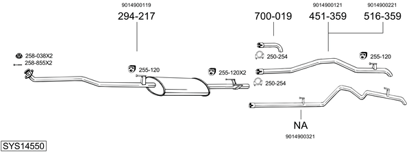 Sistema de gases de escape Mercedes-Benz SPRINTER 3-t Bus