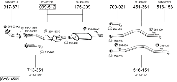 Sistema de gases de escape Mercedes-Benz SPRINTER 3-t Bus