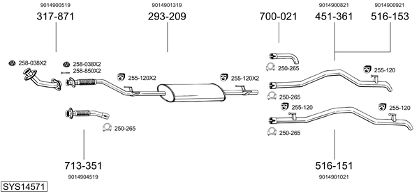 Sistema de gases de escape Mercedes-Benz SPRINTER 3-t Van