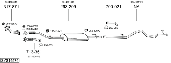Sistema de gases de escape Mercedes-Benz SPRINTER 4-t Van