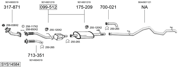 Sistema de gases de escape Mercedes-Benz SPRINTER 4-t Van