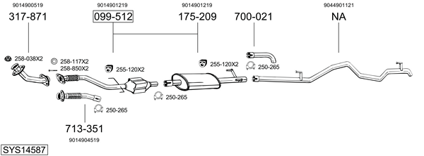 Sistema de gases de escape Mercedes-Benz SPRINTER 4-t Van