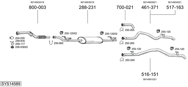 Sistema de gases de escape Mercedes-Benz SPRINTER 3-t Platform/Chassis
