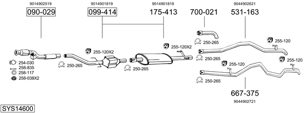 Sistema de gases de escape Mercedes-Benz SPRINTER 4-t Platform/Chassis