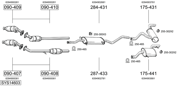 Sistema de gases de escape Mercedes-Benz VIANO