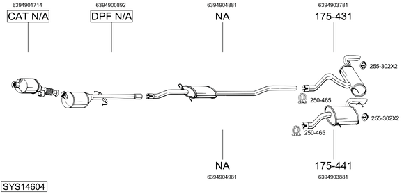 Sistema de gases de escape Mercedes-Benz VIANO