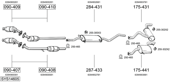 Sistema de gases de escape Mercedes-Benz VIANO