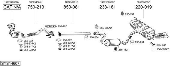 Sistema de gases de escape Skoda YETI