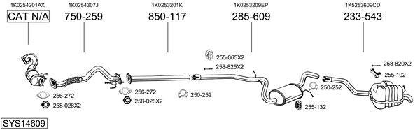 Sistema de gases de escape Vw GOLF VI Variant