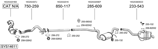 Sistema de gases de escape Vw GOLF VI Variant