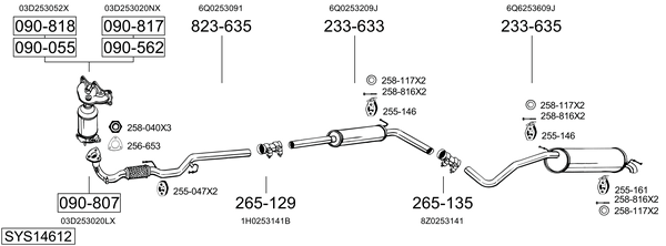 Sistema de gases de escape Skoda FABIA I
