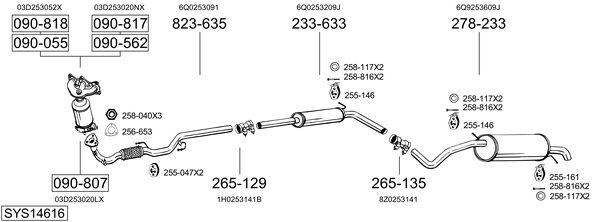 Sistema de gases de escape Skoda FABIA I Combi
