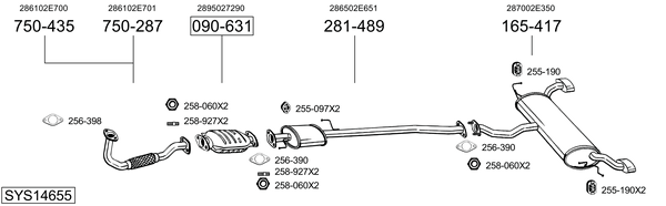 Sistema de gases de escape Kia SPORTAGE II