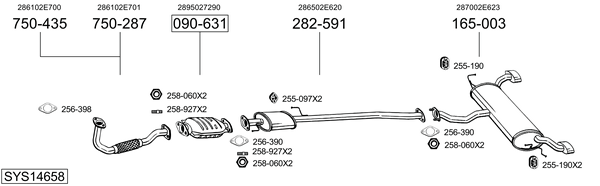 Sistema de gases de escape Kia SPORTAGE II
