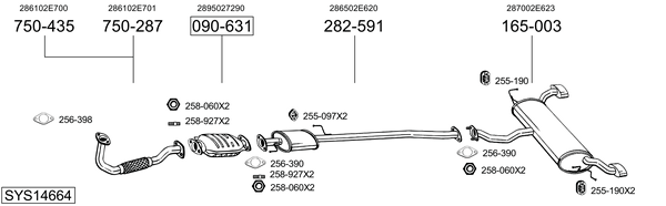 Sistema de gases de escape Kia SPORTAGE II